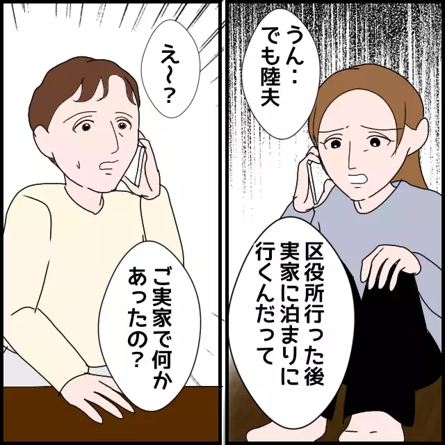 入籍日に実家に帰る理由がソレ!?　動揺した妻が相談したのは…【たかり屋義母をどうにかして！ Vol.14】