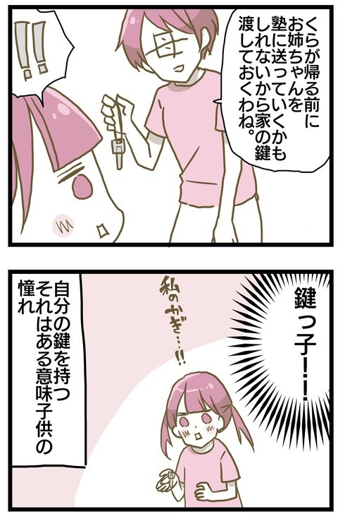 あこがれの鍵っ子！ 誰もいない家に帰った時の感想は…【家族がしんどかった話 Vol.3】