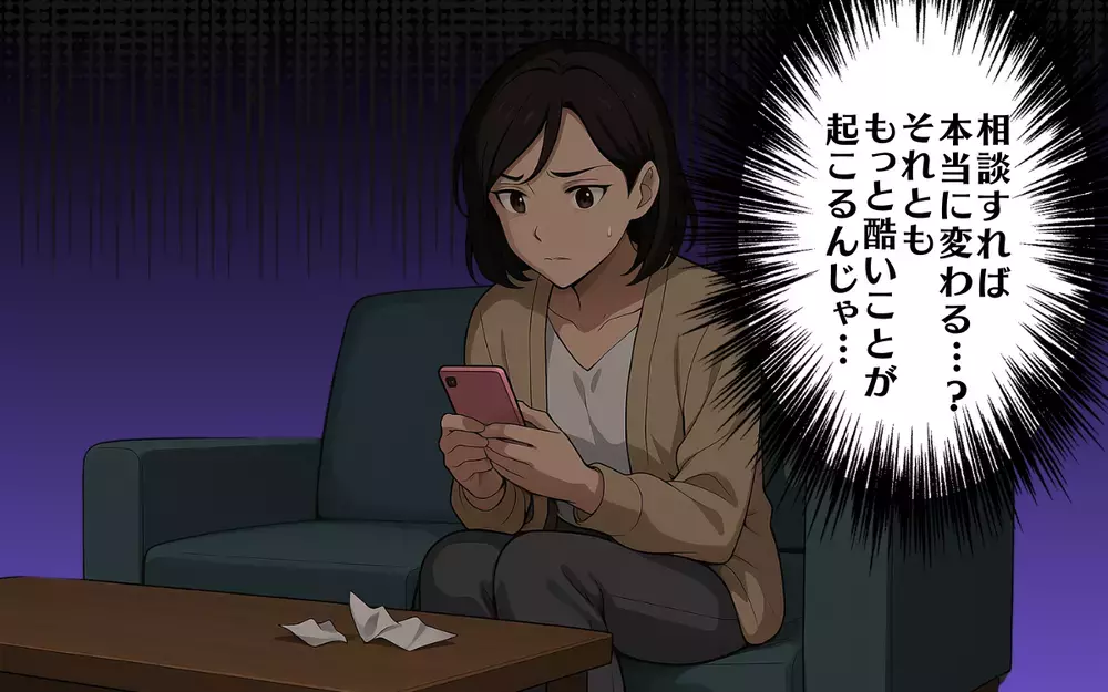 相談窓口に訴えたいけど…どうしても「送信」ボタンが押せない【お局様にいびられる復帰したママ  Vol.8】