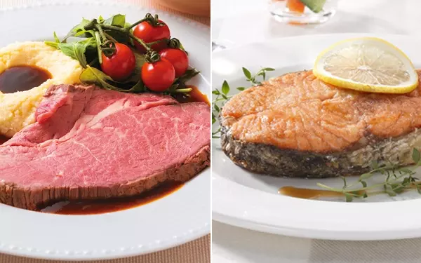 トップバリュ セレクト 五島塩ローストビーフ／トップバリュ 生アトランティックサーモン