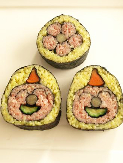 簡単かわいい鬼キャラ弁当＆飾り巻き寿司のアイディア