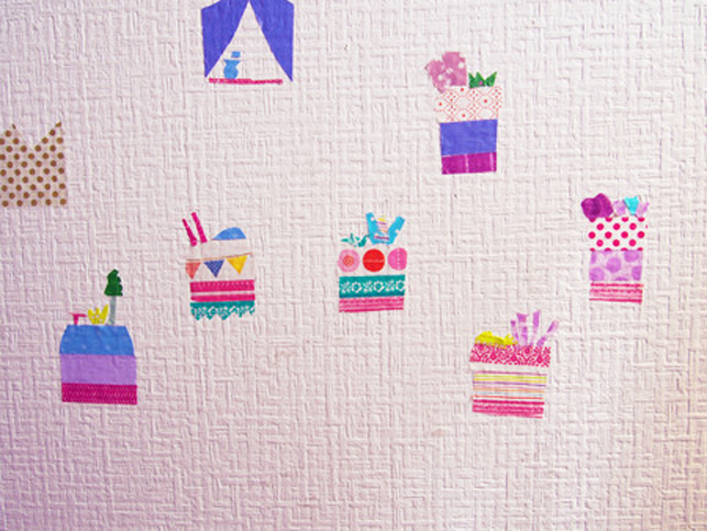 壁にペタペタ、巨大ツリーが完成！　子どもと一緒に楽しめるマスキングテープ術