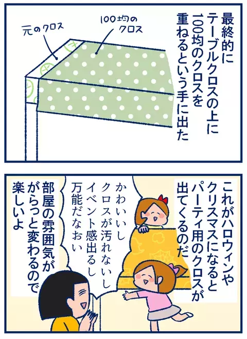 簡単にハロウィン仕様の部屋に＆汚れ防止にもなる！おすすめ100均グッズ【双子を授かっちゃいましたヨ☆ 第191話】