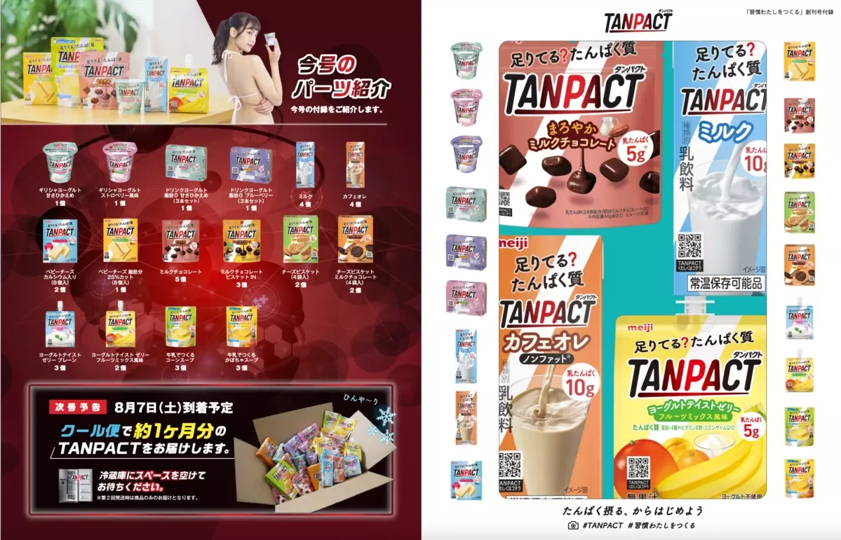 明治「TANPACT」が無料で73個届く!?　デアゴスティーニのたんぱく質特別号が豪華