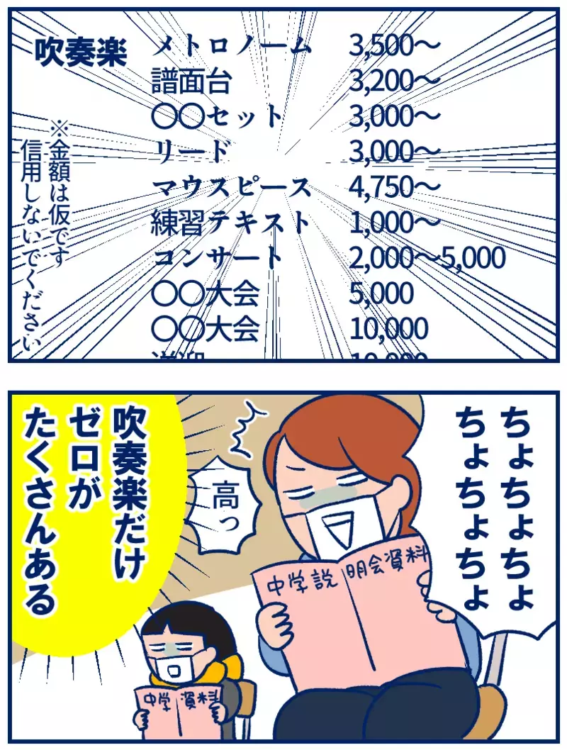 部活動にかかる費用、あの部だけゼロが多かった……！中学の説明会で驚いた話【双子を授かっちゃいましたヨ☆ 第316話】