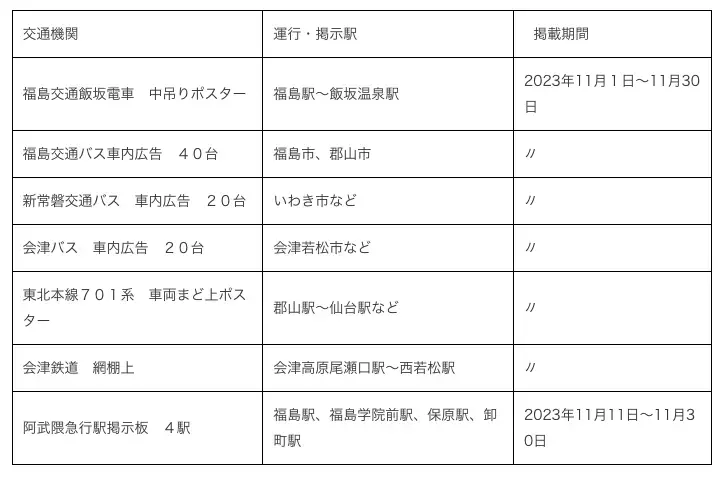 【福島県】「泣いでもさすけね！」が溢れるまちへ！ 県内の公共交通機関で「WEラブ赤ちゃんプロジェクト」啓発キャンペーンを開始
