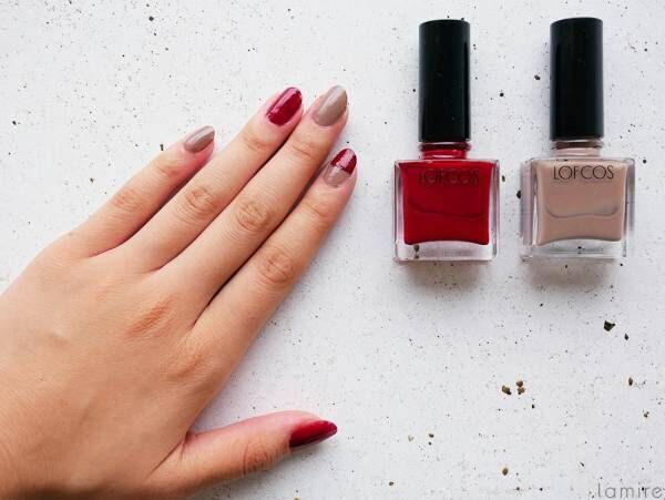 高校生 ネイル 単色 二色 配置