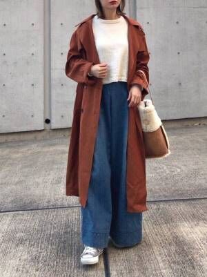 秋冬の本命カラー こっくり茶色コートでカジュアルもガーリーコーデも叶える 18年1月28日 ウーマンエキサイト 1 6