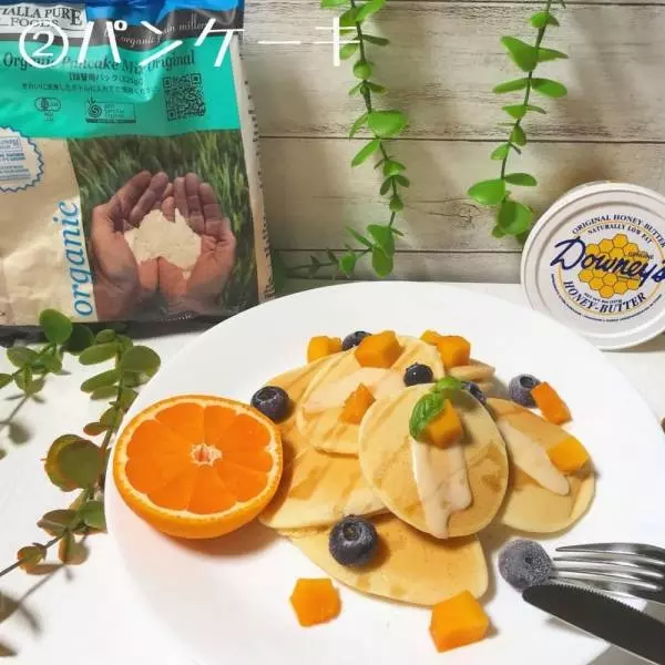 コストコのオーガニックパンケーキミックスで作ったパンケーキの写真