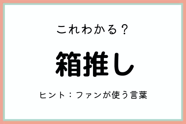 「箱推し」ってどんな意味？知っておきたい《正しい意味と使い方》はコレ！