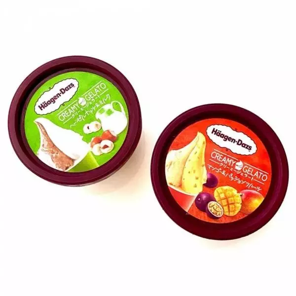 ハーゲンダッツのクリーミージェラート2種類のパッケージ