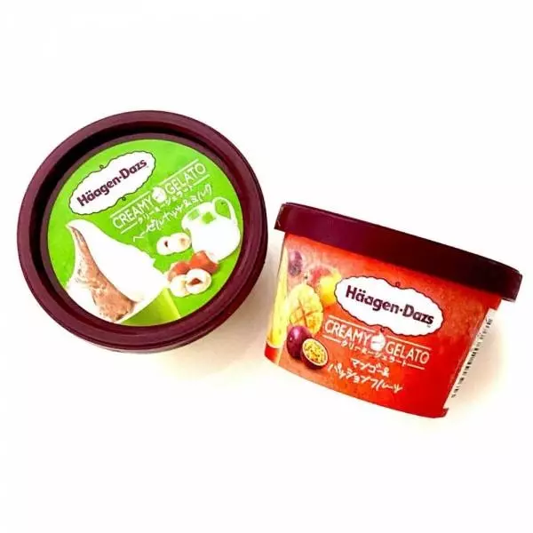 ハーゲンダッツのクリーミージェラート2種類のパッケージ