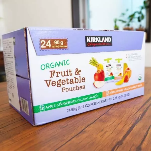コストコのオーガニックフルーツ&っベジタブルピューレパウチ