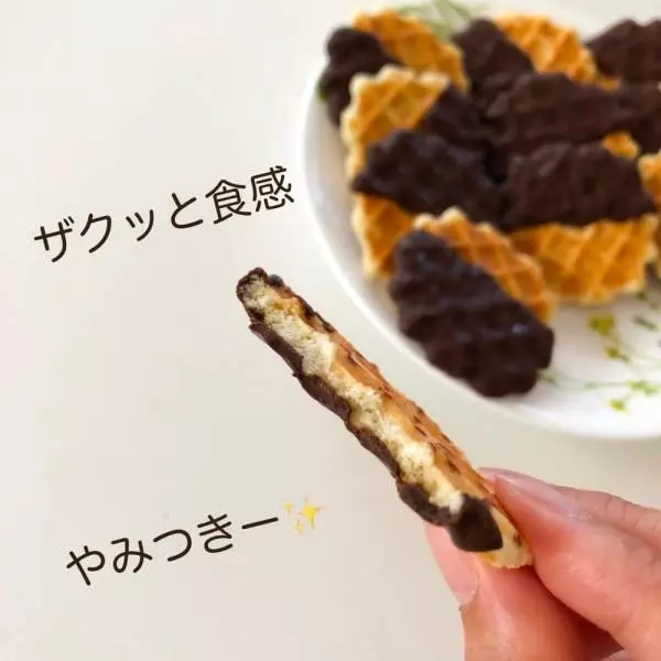 業務スーパーのチョコレートバターワッフルの断面