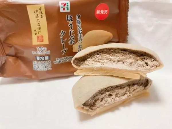 セブンイレブンのほうじ茶クレープの断面