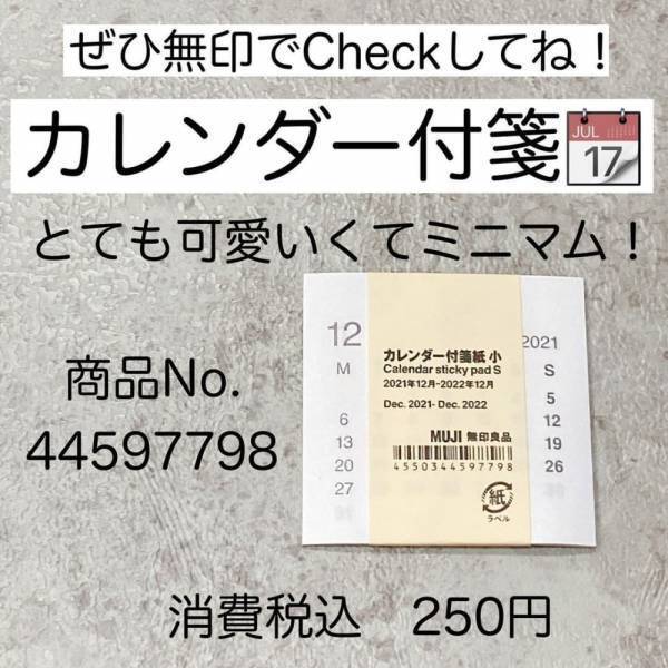 「この大きさは初めてかも…」無印良品の“カレンダー付箋”は使い方無限大！？