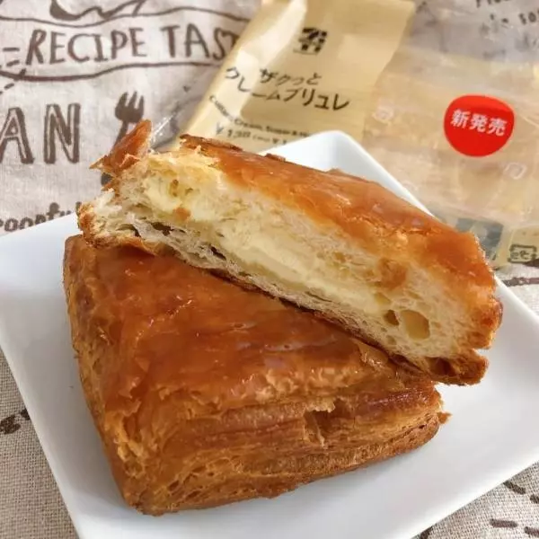 セブンイレブンのザクっとクレームブリュレの断面