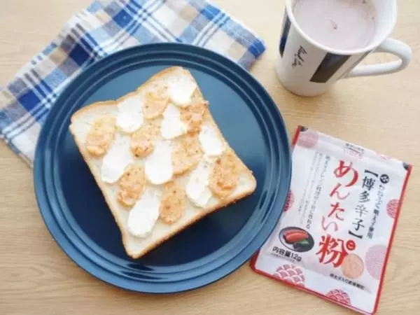 ダイソーのめんたい粉でカフェ風ウェーブトーストのレシピ。