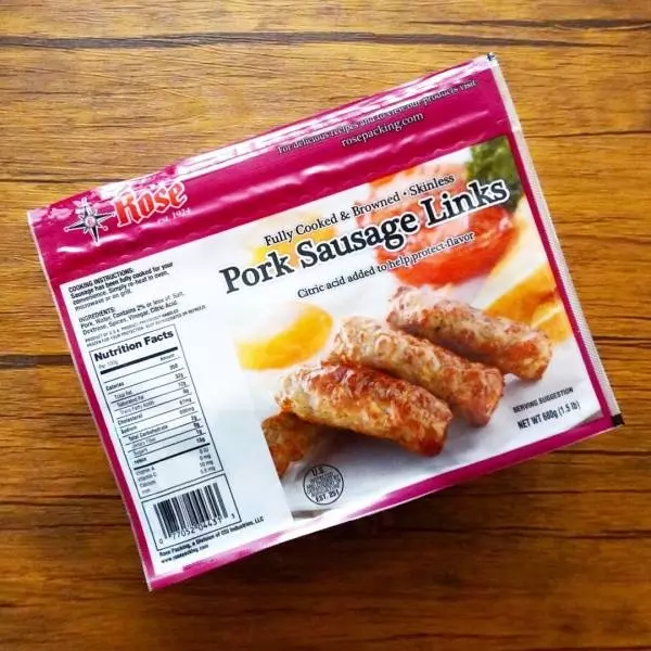 コストコの「ポークソーセージリンクス」のパッケージ