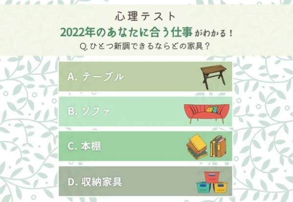 いい転機が訪れるかも！？【心理テスト】で分かる！2022年のあなたに合う“仕事”とは？