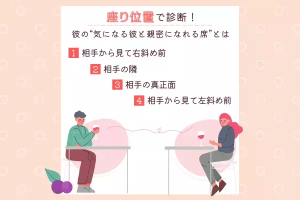 あなたが選ぶ「座り位置」は？【心理学】でわかる「気になる彼と親密になれる席」とは