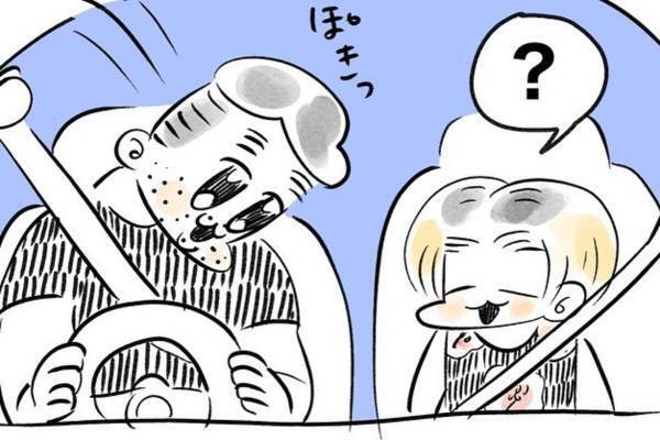 車でお出かけしようとしたら、夫が急に“首を真横に”捻り出して…！？→「ホラーw」「怖い怖い」