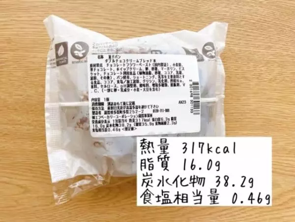 ダブルチョコクリームブレッドのカロリーは。
