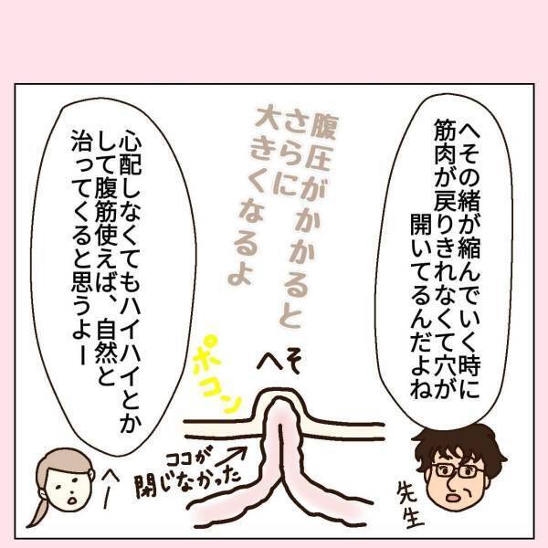「心配しなくても自然と治ってくるよ！」医者の言葉を信じて経過観察。しかし“オムツからおへそがはみ出す”ようになり！？＜臍ヘルニア奮闘記！＃2＞