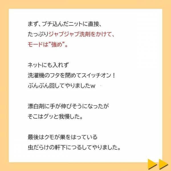 「ちょっと！なんてことしてくれるの！」復讐に燃える私は、義母のお気に入りのニットを同じように“洗濯”して…＜夫へのプレゼントを漂白剤をつけて洗濯した義母＃7＞