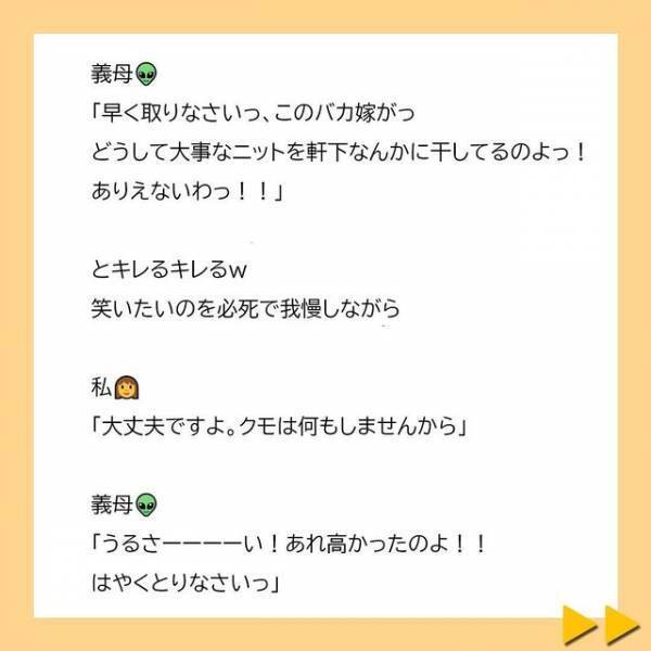 「ちょっと！なんてことしてくれるの！」復讐に燃える私は、義母のお気に入りのニットを同じように“洗濯”して…＜夫へのプレゼントを漂白剤をつけて洗濯した義母＃7＞
