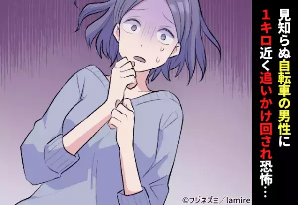 【衝撃】「いったい何…！？」自転車で下校中、にやにやした男性に“1キロ近く”追いかけ回され恐怖…！