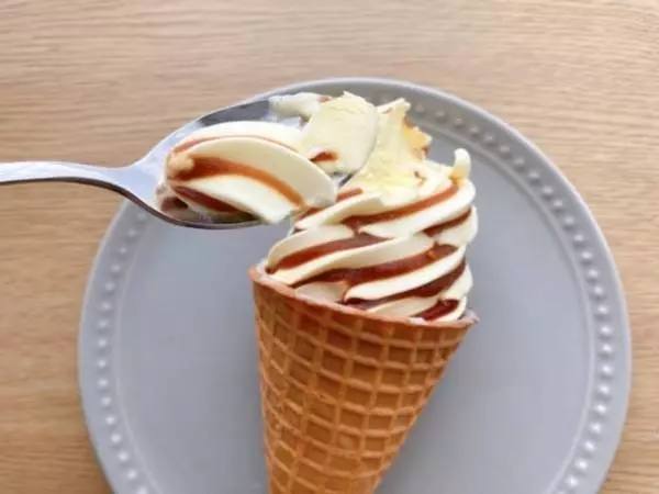 コクのあるバターアイスとほろ苦いキャラメルソース◎