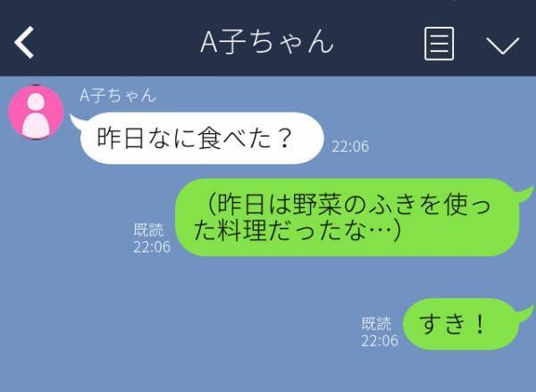 「すき！」気になる女友達に誤爆！野菜の”ふき”を食べたと送ろうとしたのに…！→まさかの結末に歓喜の舞！