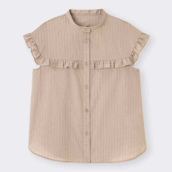 「華奢見えできる！？」【GU】の大人可愛いフリルブラウス