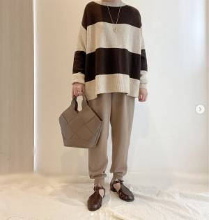 「ダボッとするシルエットが好き」【しまむら】の”ボーダーニット”に一目惚れ