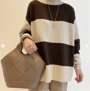 「ダボッとするシルエットが好き」【しまむら】の”ボーダーニット”に一目惚れ