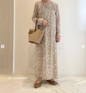 「ドンピシャな色味」【しまむら】の”コラボ花柄キャミワンピ“が可愛い