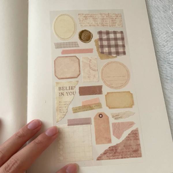 簡単にオシャレなパレットジャーナルが作れる！【ダイソー】の「ジャーナルシール」がおすすめ