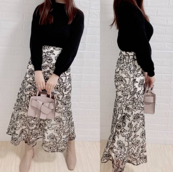 今から秋本番まで着れる【GRL】花柄マーメイドスカート