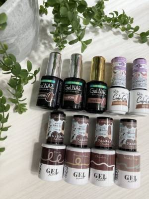 100均ジェルカラーチャート♡秋にぴったりブラウン編