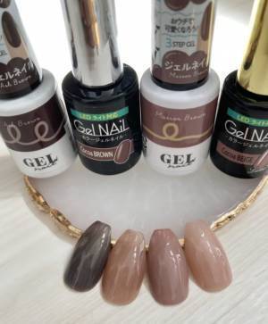 100均ジェルカラーチャート♡秋にぴったりブラウン編