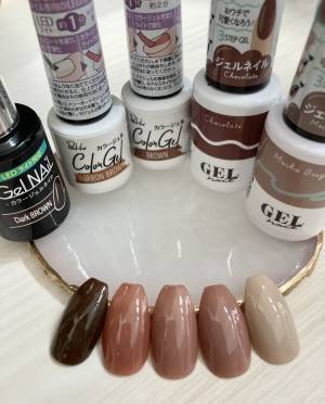 100均ジェルカラーチャート♡秋にぴったりブラウン編