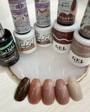 100均ジェルカラーチャート♡秋にぴったりブラウン編