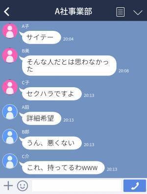 【誤爆】”親友に送るはずのLINE”を職場のグループに送付→女性陣「サイテー」男性陣「詳細希望」