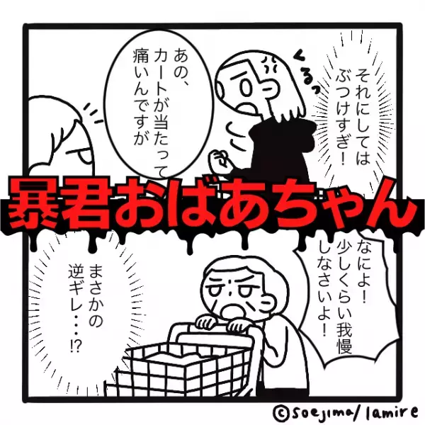 【暴君オバチャン】「我慢しなさいよ！」何度もカートをぶつける迷惑客を注意→まさかの“逆ギレ”に唖然…