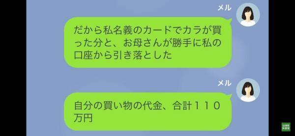姉「合計110万円返してね」妹「へっ！？」⇒家族の『クレカ』を不正利用した妹の末路＜LINEエピソード＞