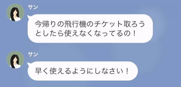 妻「旅行用に1千万円ちょうだい」夫からもらった『家族カード』で散財旅行をするも…→妻「どうなってるの！？」