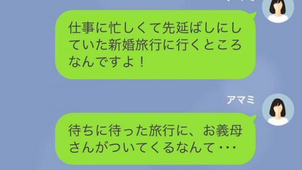 婚旅行当日…義母「一緒に行くわ」嫁「ええ～！？」拒否する嫁だが…⇒義母「嫁としての心得を教える」しかし数日後、本当の目的を知りゾッ…