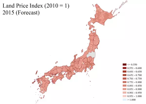 日本全国の住宅地価