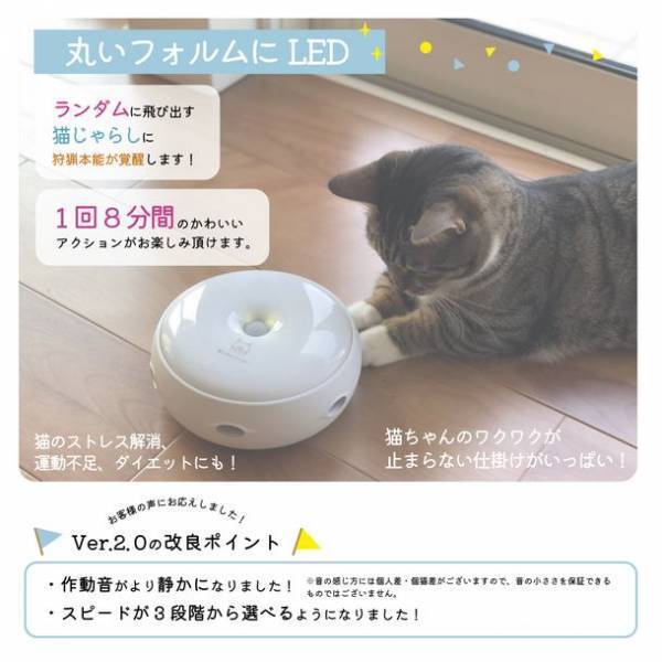 累計1万台販売の電動猫じゃらし「猫じゃらシッター」　スピードの調節機能などを備えた新バージョンが8月25日発売